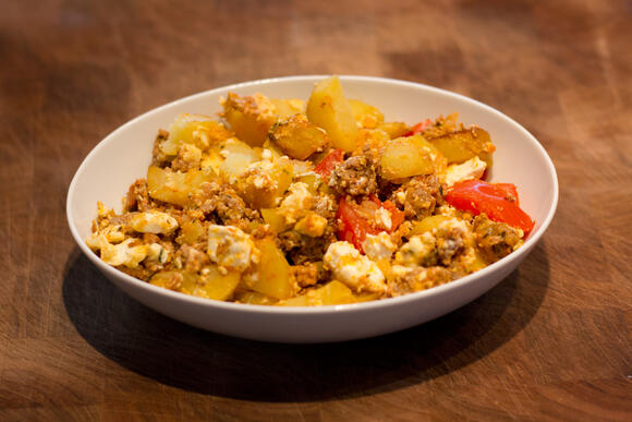 Bild von einer Portion Kartoffelauflauf auf griechische Art