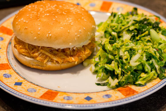 Bild von einer Portion Pulled Chicken